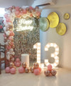 Half Arch Balloon Decor with Sequins Panel and Marquee Lights [ BC20 ]