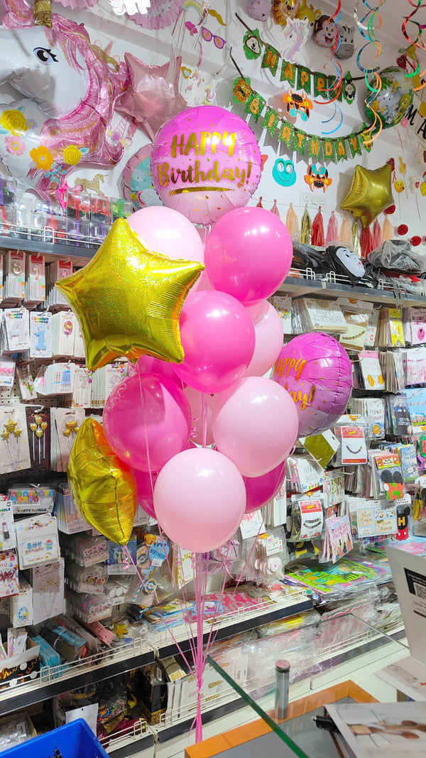 Personalised Birthday Star Foil Helium Balloon Bunch