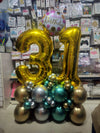 Number Centerpiece with Crome Balloons [ CC39 ]