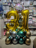 Number Centerpiece with Crome Balloons [ CC39 ]