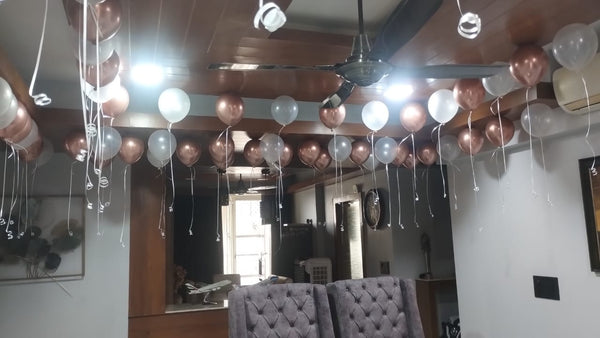 Home Decor with Rose Gold and White Balloon Decor [ BD105 ]
