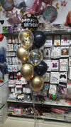 Birthday Chrome & Confetti Helium Balloon Bouquet