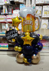 Happy Birthday Stars Cheers Balloons Centerpiece