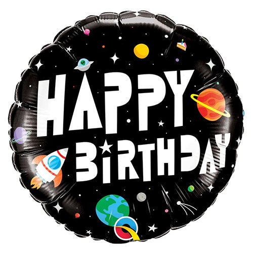 Astronaut Happy Birthday Foil Balloon for Kids, 18 Inch shown as a product reference for birthday celebrations, with its themed design visible.