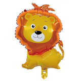 Cute baby lion shaped foil balloon with friendly jungle animal design from Funzoop The Party Shop