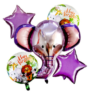 Dumbo Elephant 5 in 1 Foil Balloons Bouquet Set [5 Pcs] - Available with Uninflated and Helium Inflated options
