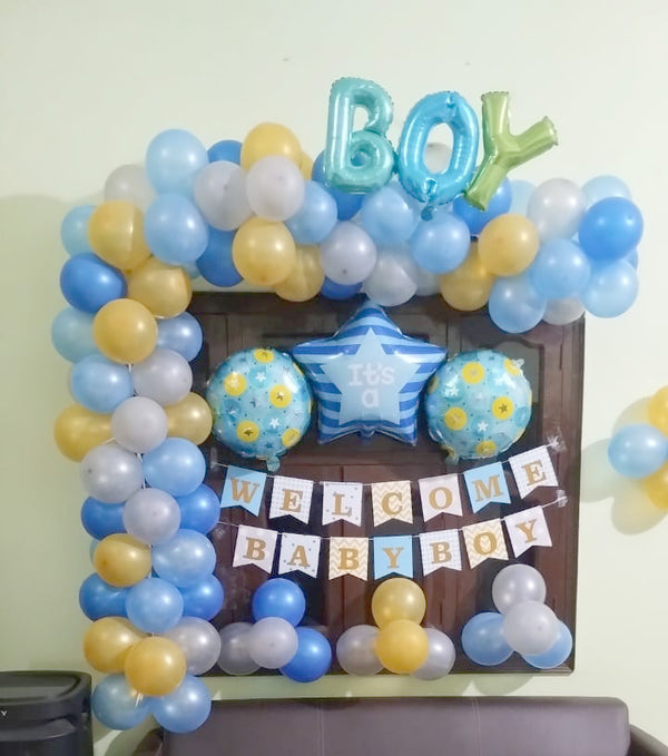 Welcome Baby Boy Home Balloon Decoration