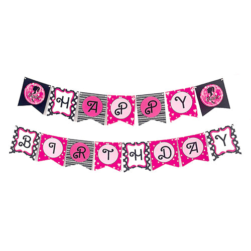 Barbie Happy Birthday Paper Wall Banner-funzoop-thepartyshop