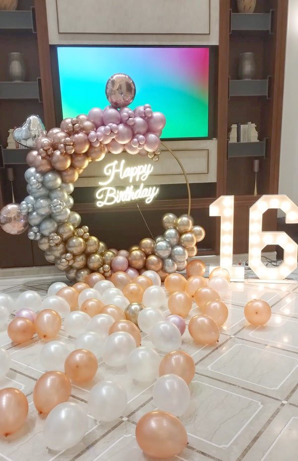 Milestone Number Metallic Balloon Marquee