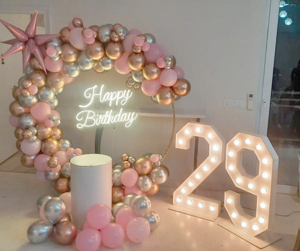 Metallic and Pink Balloon Decoration