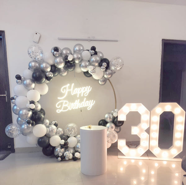 Coral Birthday Balloon Ring Decoration