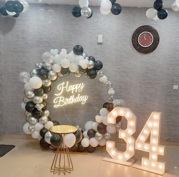 Coral Birthday Balloon Ring Decoration