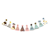 Birthday wall banner with party cap themed graphics for celebration décor from Funzoop The Party Shop
