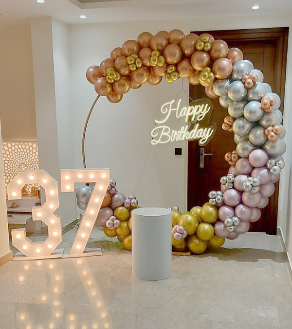 Milestone Number Metallic Balloon Marquee