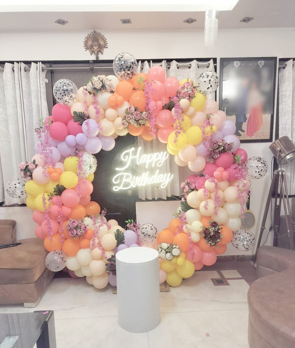 Vibrant Colorful Balloon Decoration for Birthday