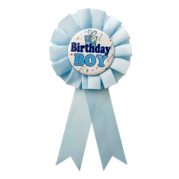 Blue Birthday Boy ribbon badge