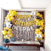 Yellow & Silver Birthday Balloon Wall Decor