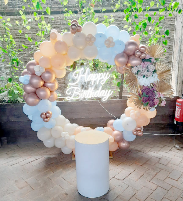 Pastel Birthday Balloon Ring Backdrop
