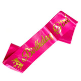 Pink Birthday Girl wearable sash for cake cutting and party photos from Funzoop The Party Shop