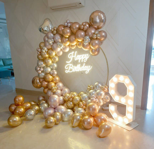 Milestone Number Metallic Balloon Marquee