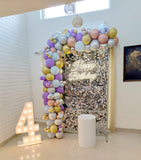 Half Arch Balloon Decor with Sequins Panel and Marquee Lights [ BC20 ]