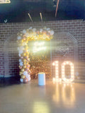 Half Arch Balloon Decor with Sequins Panel and Marquee Lights [ BC20 ]