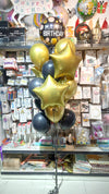 Personalised Birthday Star Foil Helium Balloon Bunch