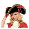 Black pirate party hat costume accessory with classic pirate captain styling from Funzoop The Party Shop