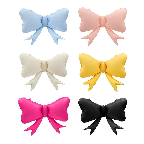 Bow shaped foil balloons in assorted colours