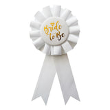 Bride To Be celebration badge with decorative ribbon tails for bridal party from Funzoop The Party Shop