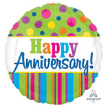 Bright anniversary foil balloon with colorful celebration typography from Funzoop The Party Shop
Colorful anniversary themed helium foil balloon decoration from Funzoop The Party Shop
Round anniversary celebration foil balloon for romantic party décor from Funzoop The Party Shop


