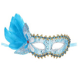 Blue butterfly feather masquerade eye mask for carnival and themed celebrations from Funzoop The Party Shop