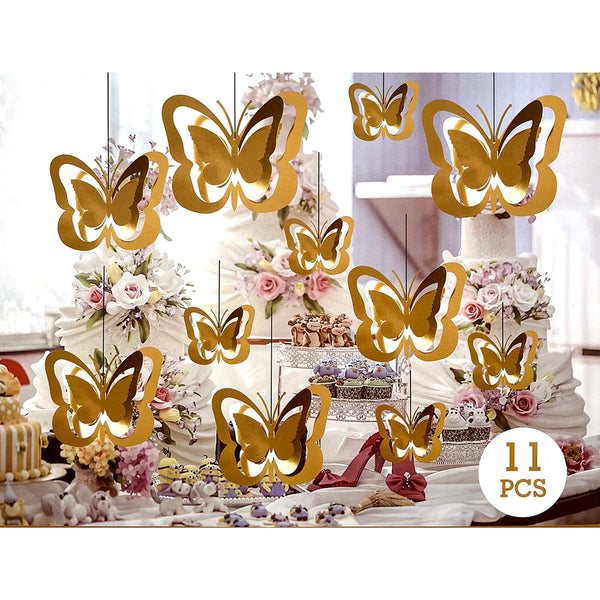 Butterfly hanging swirls decoration set with colorful butterfly cut-outs from Funzoop The Party Shop