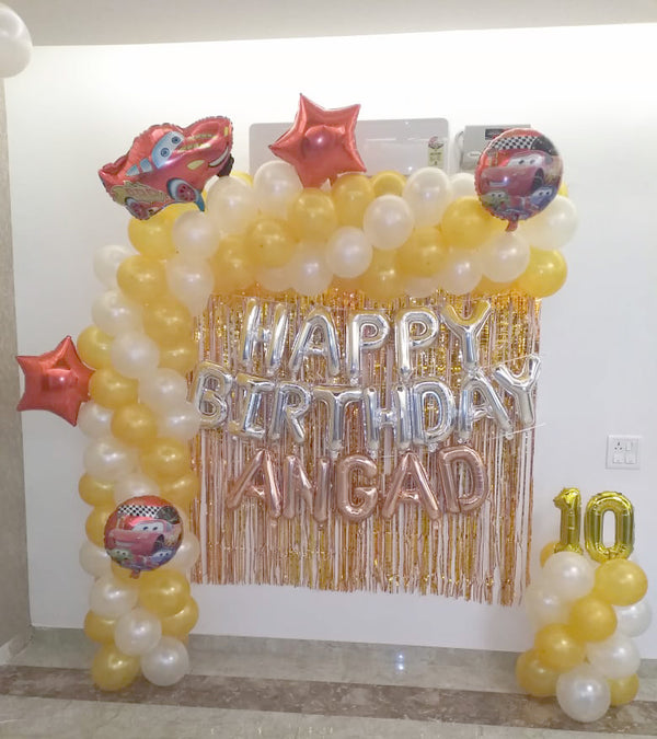 Cars Birthday Balloon Room Decoration