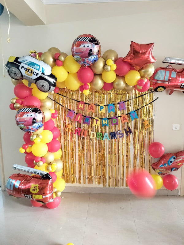 Cars Birthday Balloon Home Decoration