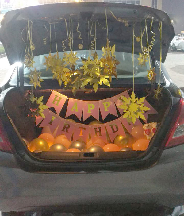 Birthday Car Boot & Star Swirl Decoration