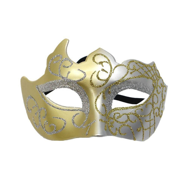 Carnival Party Glitter Eye Mask, Assorted Colors, Golden by Funzoop