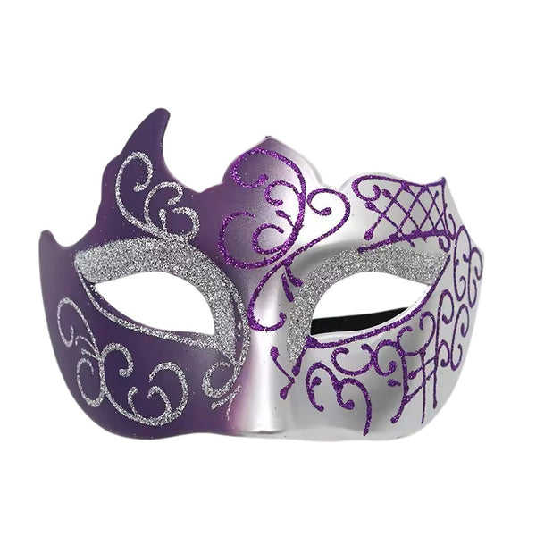 Carnival Party Glitter Eye Mask, Assorted Colors, Purple by Funzoop