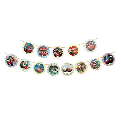 Cars theme birthday wall banner decoration with racing-inspired artwork for boys birthday party celebration from Funzoop The Party Shop