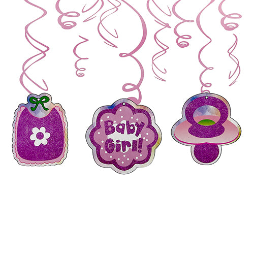 Character Theme Hanging Swirls [6 Pcs] - Baby Girl