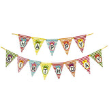 Chevron pattern Happy Birthday party flags banner for celebration backdrop decoration from Funzoop The Party Shop