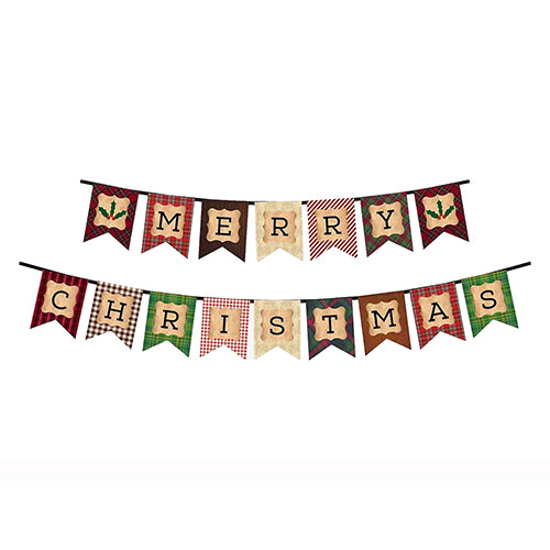 Christmas paper letter banner party decoration for holiday celebration setup from Funzoop The Party Shop