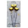 Chrome Heart Happy Birthday Wax Cake Candles, 3 Pcs