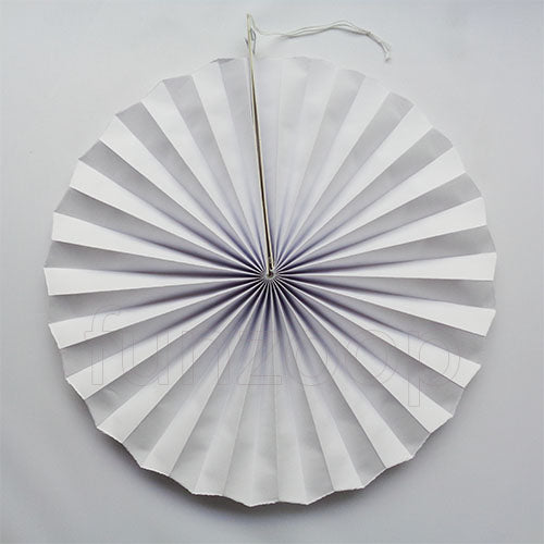 Classic white paper fan decoration for weddings and birthday parties sold by Funzoop - The Party Shop