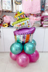 Happy Birthday Multi-color Cake Foil Centerpiece [CP03]