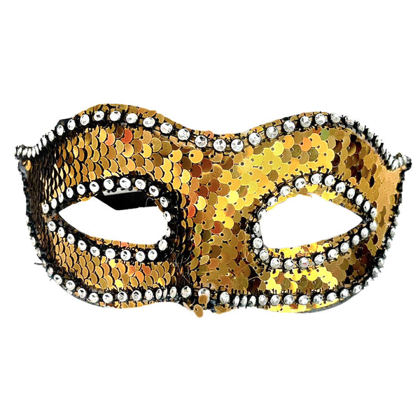 Decorated Carnival Half Mask, Golden by Funzoop