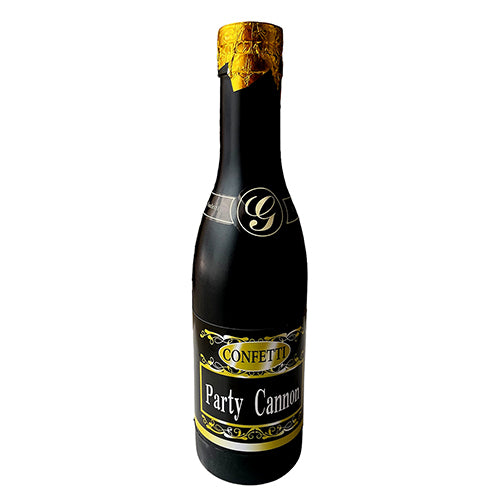 Plastic decorative wine bottle with an assorted decorative finish, used as a tabletop accent for parties and home displays.