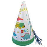 Glossy dinosaur themed cone party hats for kids birthday celebrations from Funzoop The Party Shop