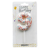 Donut-print number 9 cake candles in White, Pink and Blue