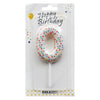 Donut shape number cake candle with colorful sprinkle design for birthday cakes from Funzoop The Party Shop